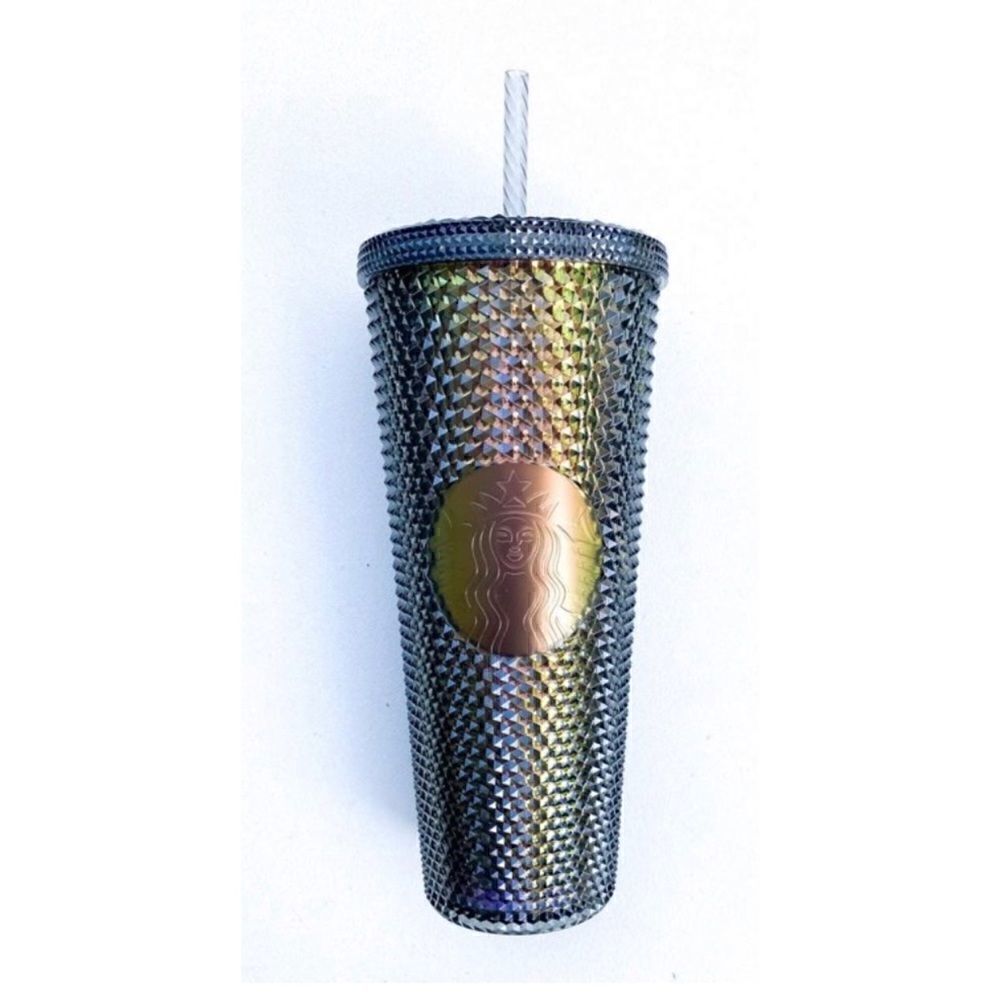 Starbucks 2020 Fall Black / Gold /Iridescent Studded Tumbler  24 oz /Halloween